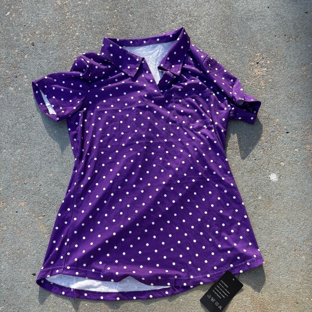 Purple Polka Dot Women's Top